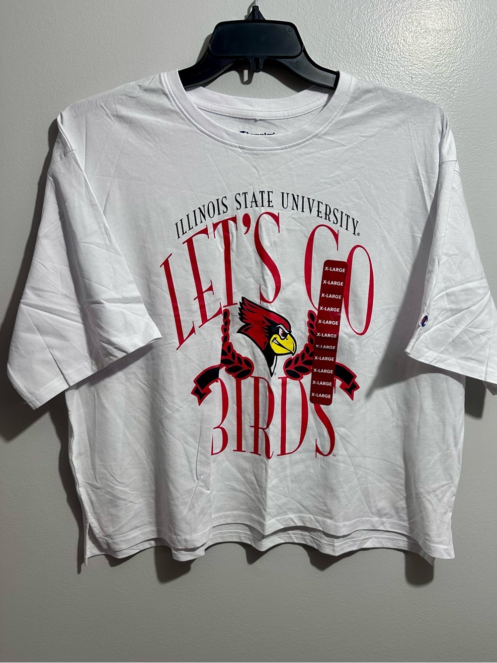 Illinois State University 'Let's Go Birds' White T-Shirt Size XL (1257)